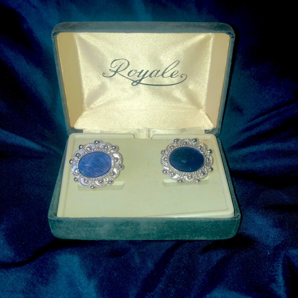 Dante royal blue & silver cufflinks